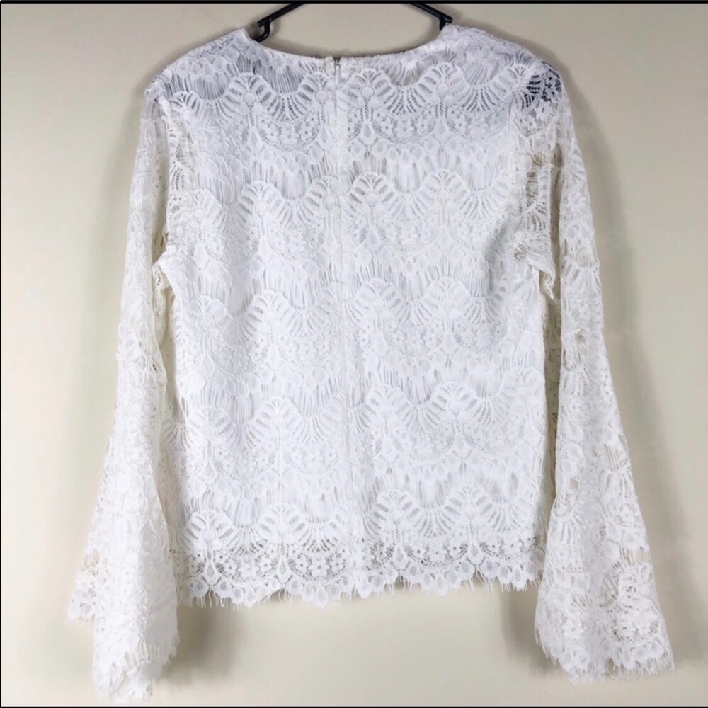 MINKPINK NWT Off White Tainted Love Lace Blouse - Picture 4 of 4